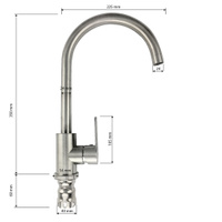 MAGNUS Смеситель д/кухни, нерж. ст. марка 304, код: 9101