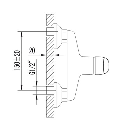 Смеситель д/душа "OMEGA" (3103С) хром LEMARK 