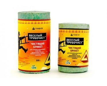 Средство БРИКЕТ д/очист.сажи и копоти "ВЕСЕЛЫЙ ТРУБОЧИСТ" 380гр