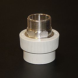 Переход 50*6/4"нар.рез.(под ключ) белый (2/16) ПРО АКВА (РА23522Р)