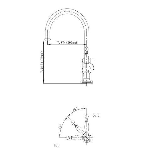 Смес д/кухни Kaiser King ф40 бок. (2070790)