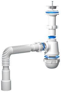 Сифон 1 1/2х40 бутылочный с гофрой 40х40/50 д/мойки Ани Грот А0515  (25)