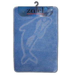 Коврик для ванной КЛАССИК квадраты 55х90см голубой 00291