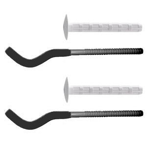 Комплект плоских кронштейнов с дюбелями (2шт) 7,2х170мм Royal Thermo черный 