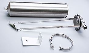 Колба для гор воды Slim 10" Гейзер Тайфун 1/2" (нерж.сталь, со сливом, хомут) 50651 