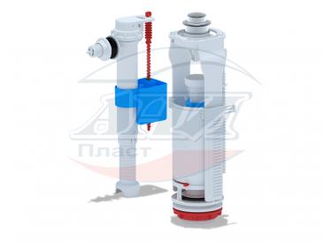 Арматура д/унитаза 1/2" Ани с боковой подводкой с пластиковым штуцером, кнопка белая WC8010 