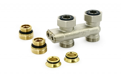 Узел радиаторный со встроенными вентилями прямой перекрест. (196N3011) Uni-Fitt