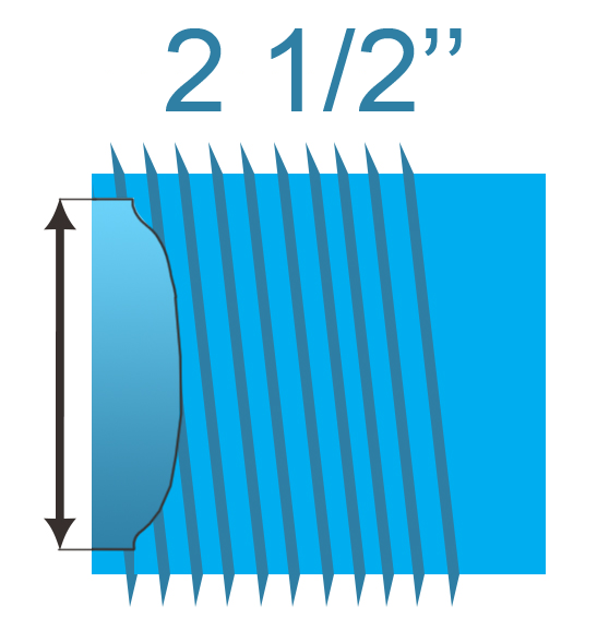 Диаметр резьбы 2 1/2''