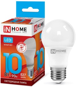 Лампа светодиодная LED-A60-VC 10Вт грушевидная 4000К нейтр. бел. E27 950лм 230В IN HOME 530122