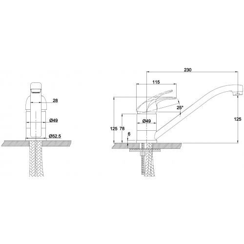 Смес д/кухни Kaiser Magistro ф40 бронза (14011An)