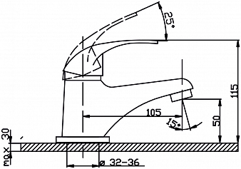 Смеситель д/умывальника OPEN картридж d35 3504  ARGO 09697снят с производства 