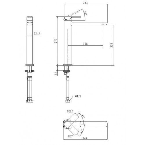 Смес д/раковины Kaiser Saga высокий (53033)