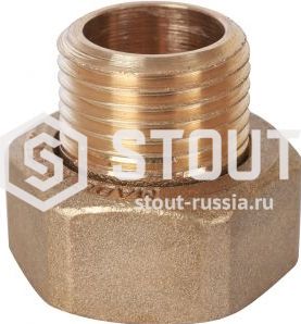 Штуцер с накидной гайкой под плоскую прокладку G 1M-G1 1/4RN (SVM-0071-002532) STOUT