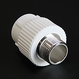 Переход 25*3/4"нар.рез. белый (10/100) ПРО АКВА (РА23014Р)