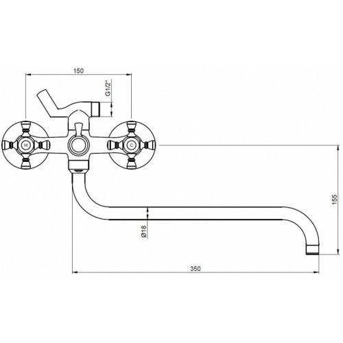 Смес д/ванны Kaiser Carlson Style  (11070K)
