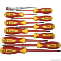 Набор ЗУБР: Отвертки диэлектр., до 1000В,Cr-V, PH №1, 2, PZ №1, 2, SL 3,0, 4,0, 5,5, 6,5мм 25264-H10