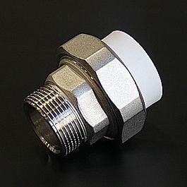 Разборное соед.20*1/2"нар.рез. белый (25/125) ПРО АКВА (РА21008)