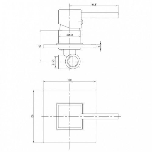 Смес скрытый Kaiser Quadris хром (25017)
