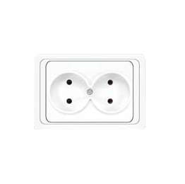 Розетка 2-м СП Валери 16А IP20 без заземл. бел. UNIVersal В0102 (75138)