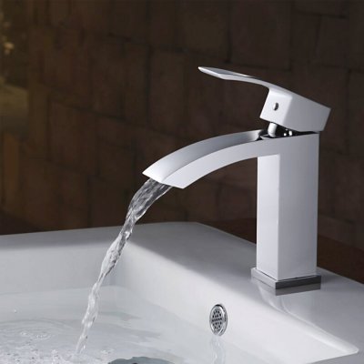 Смеситель д/раковины ROSE белый/хром R1501F