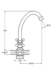 Смеситель д/кухни G-lauf (JMX4-A605) крест кер.с гайкой В КОРОБКЕ 2штуки (без подводки) 