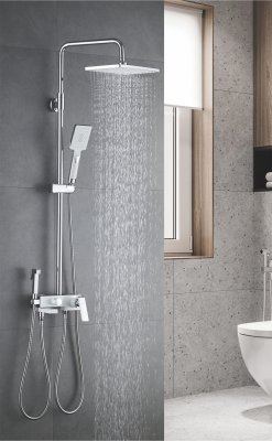 Душ. система ROSE белый/хром с изливом R1436F