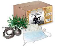 Набор d-150мм для мех.очистки дымоходов (ерш-2шт, трос-2 шт(3+7м, карабин-3шт,гиря, перчатки, маска)