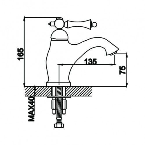Смеситель д/раковины ROSE бронза R0101Q