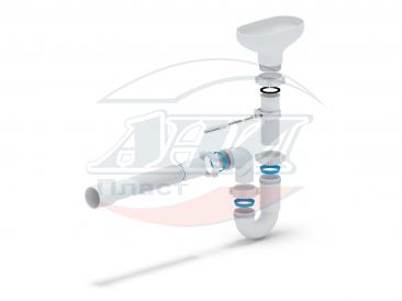 Сифон 1 1/2х40 прямоточный С РАЗРЫВОМ СТРУИ с гибкой трубой 40*40/50  Ани пласт DR0115  (25)