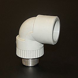 Колено  20*1/2"нар.рез. белый (10/150) ПРО АКВА (РА27008Р)