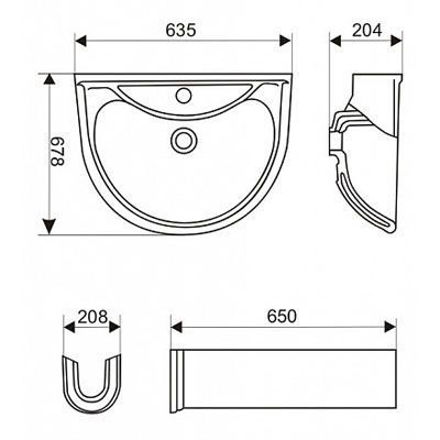 Умывальник с пьед."Престиж" белый   ( Ст.Оскол )