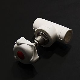 Вентиль пластиковый д.25 белый (1/40) ПРО АКВА (РА42011)