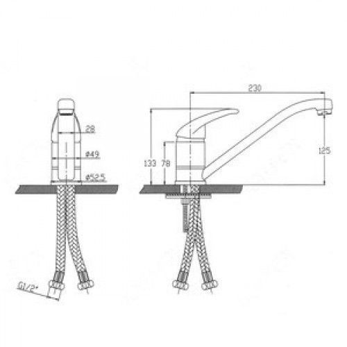 Смес д/кухни Kaiser Magistro ф40 (14022/14133)