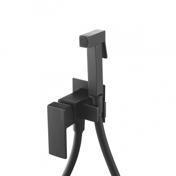 Смеситель с гиг. душ встраиваемый черный SHEVANIK S127H