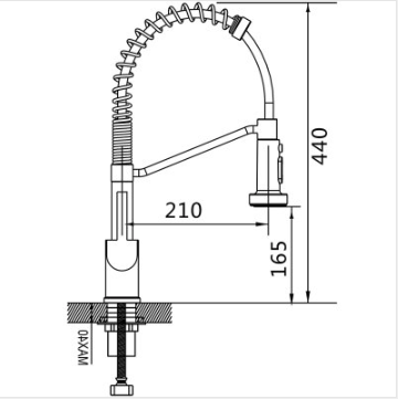 Смеситель д/кухни SHEVANIK гибкий излив хром  S963