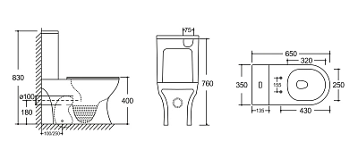 Унитаз-компакт Cerutti SPA "BERNINA Tornado" безободковый сид.дюропл. м/лифт CT10815/CT11133