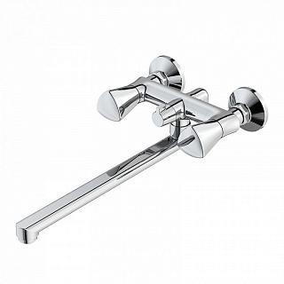 Смеситель для ванны с длинным изливом с керамическим дивертором Bounce, IDDIS, BOUSBL2i10WA