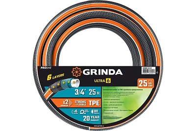 Шланг полив Grinda PROLine Ultra 6-ти сл, 25атм , двойное армир 3/4" - 25 м /бухта (429009-3/4-25) 