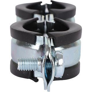 Крепление металл. двойное STOUT (25-29) 3/4"+ шпилька, шуруп, дюбель пластик (70) SAC-0020-200034 