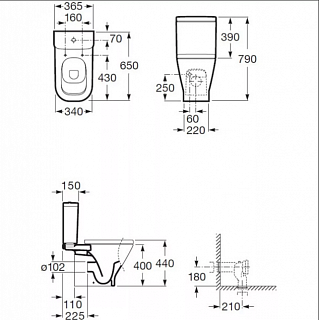 Унитаз-комп ROCA "GAP" сидение м/лифт безободковый