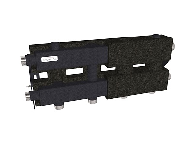 Модульный коллектор MK-60-3D (2 вниз, 1 в сторону)(Pmax=60 кВт, G 3/4", 3 x 1" ) ст. 09Г2С EPP