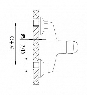 Смеситель д/душа "OMEGA" (3103С) хром LEMARK 