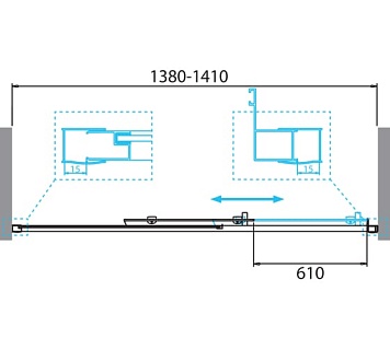 Дверь для душа BelBagno DUE-BF-1-140-C-Cr
