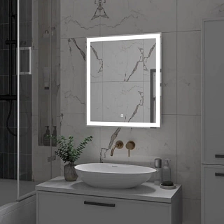 Зеркало 60 "Clamm Led" c LED подсветкой (сенсор на зеркале) + подогрев 600х700 (ЗЛП4790) Континент