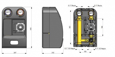 Группа насосная с 3-х ходов. приводн. смес. 1" без насоса (SDG-0003-002501) STOUT