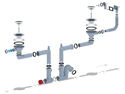 Сифон 3 1/2"*40, двойной ,с отводом для стиральной машины ,гибким круглым и прямоугольным переливом F3545S (10)