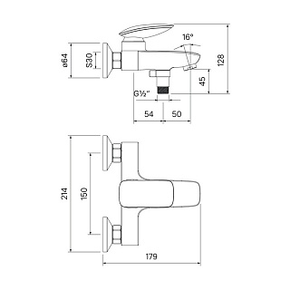 Смеситель для ванны, Stone, IDDIS, STOSB00i02WA