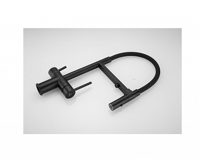 Смеситель д/кухни ROSE под фильтр с гибким изливом черный R958H