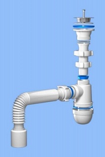 Сифон 1 1/2х40 бутылочный с гофрой 40х50  Ани пласт С0110 (35)