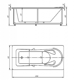 Ванна акриловая Леда 170х80